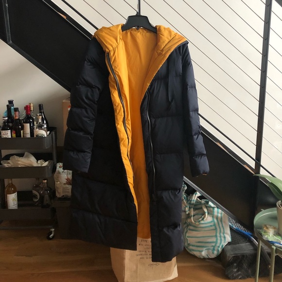zara reversible down puffer coat